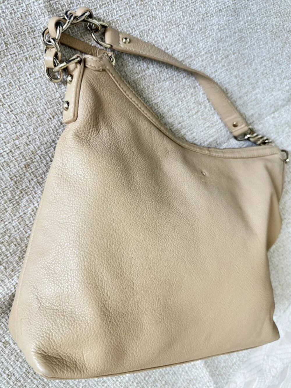 Kate Spade New York Shoulder Bag Beige Leather